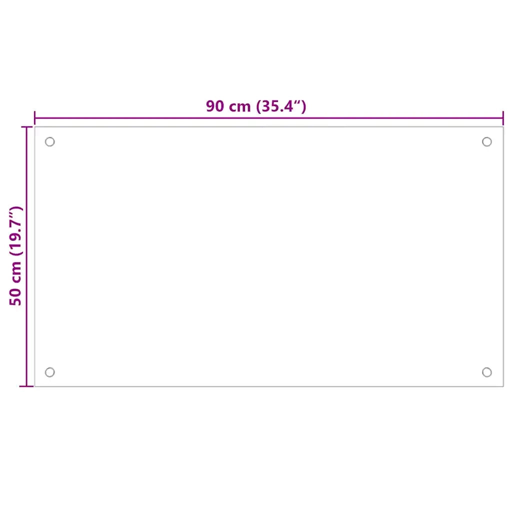 Paraschizzi per Cucina Color Latte 90x50 cm in Vetro Temperato 249458