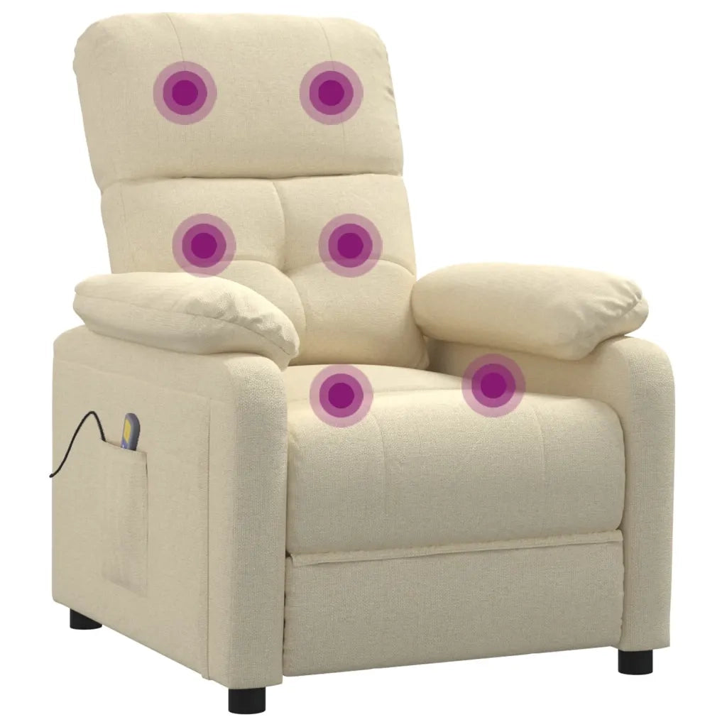 Poltrona Massaggiante Crema in Tessuto 289681