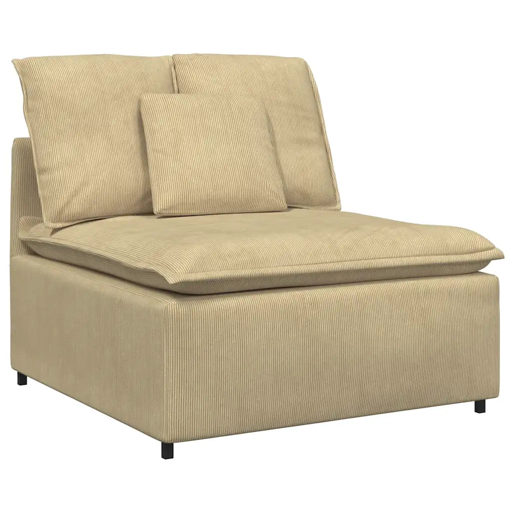 Modulo Centrale Divano Modulare con Cuscini Verde Grigio 100 cm