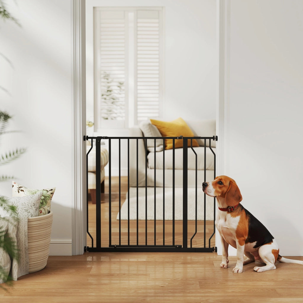 Cancelletto di Sicurezza per Animali Domestici ¨C Xylo ¨C Regolabile 75-95cm Acciaio ABS Nero