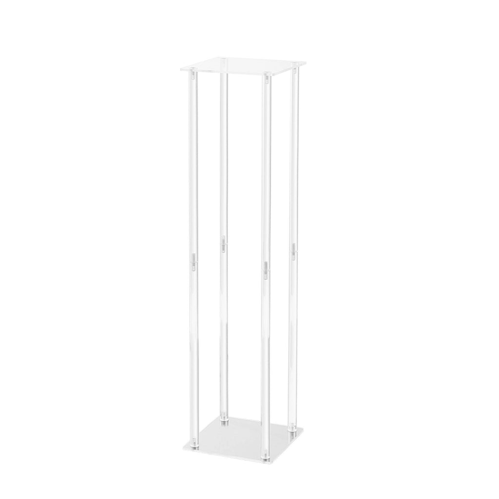Set 10 Colonne Portafiori in Acrilico Trasparente 200x200x600 mm, Supporto Floreale Cubico Robusto per Centrotavola Matrimonio ed Eventi