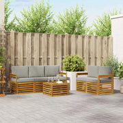Set divani con cuscino 6 pcs Grigio Naturale e Chiaro 3374356