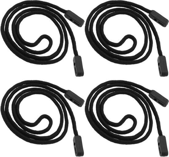 Cordino Brillante - Bicicletta da Nuoto - Sport - Occhiali da Sole - Cordoncino - 74cm Lunghezza - 4 Pezzi - Nero.
