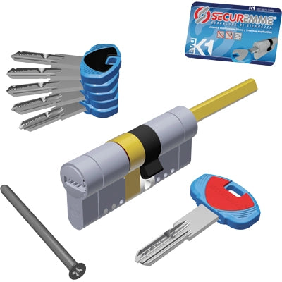 CILINDRO SAGOMATO EVO K1 3100Q POMOLO SECUREMME  OTT.NICH.SATIN CHIAVI 5 MM 60 30+30