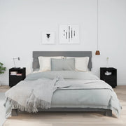 Comodini Neri 2 pz 40x34x55 cm in Legno Massello di Pino 818324