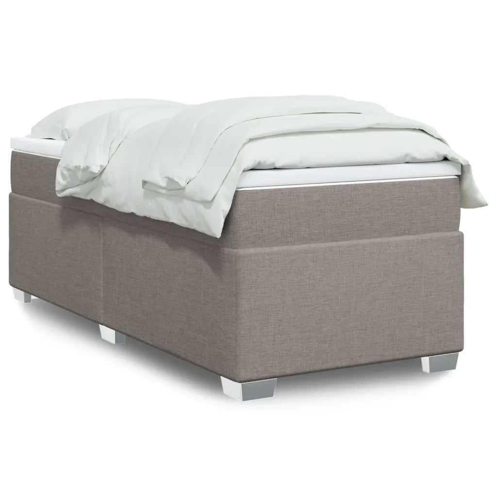 Giroletto a Molle con Materasso-Struttura Letto Tortora 90x190 cm in Tessuto 948331