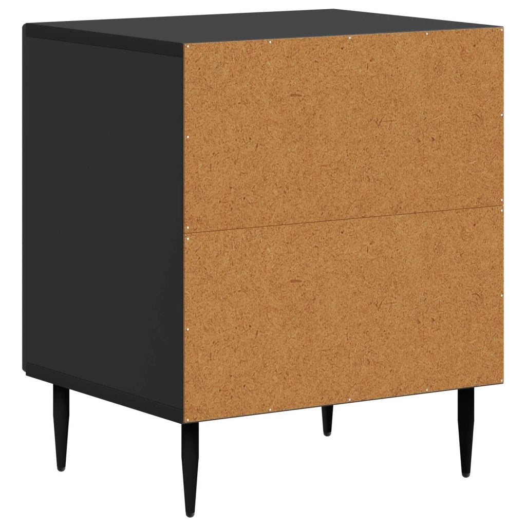 Comodino | Armadio da Notte | Mobiletto da notte Nero 43 x 34,5 x 50 cm Legno ingegnerizzato
