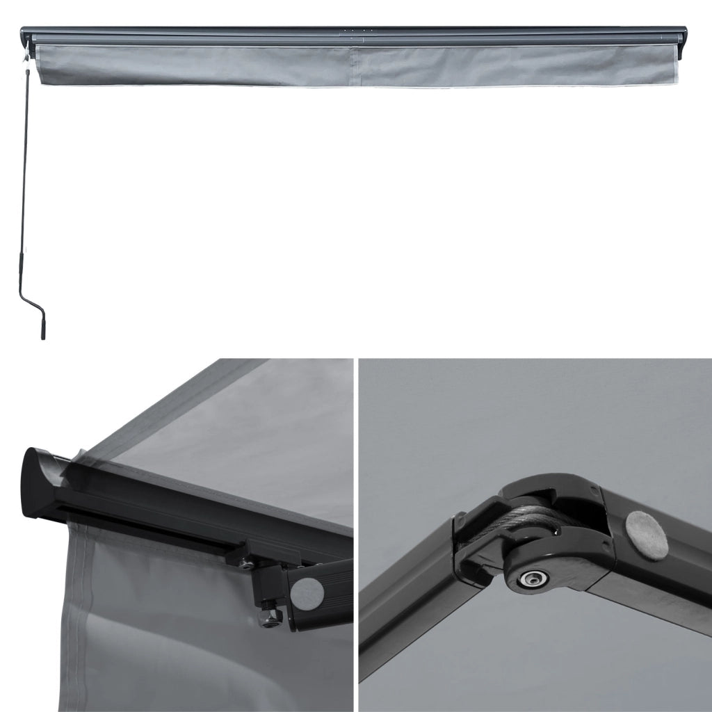 Tenda SAULE 3,95 × 3 m con semicupio - Tessuto grigio e struttura grigia