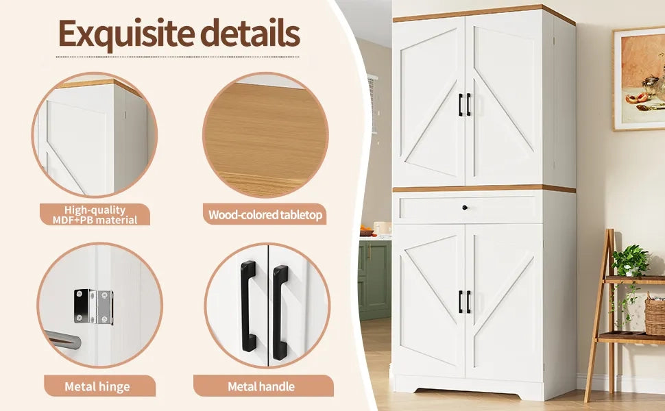 Mobile da cucina moderno 80x40x180 cm in MDF e truciolato, con 12 vani porta e cassetti. Credenza snack per soggiorno, cucina e sala da pranzo