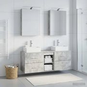 Set di mobili per il bagno 5 pz Grigio Cemento 3406794