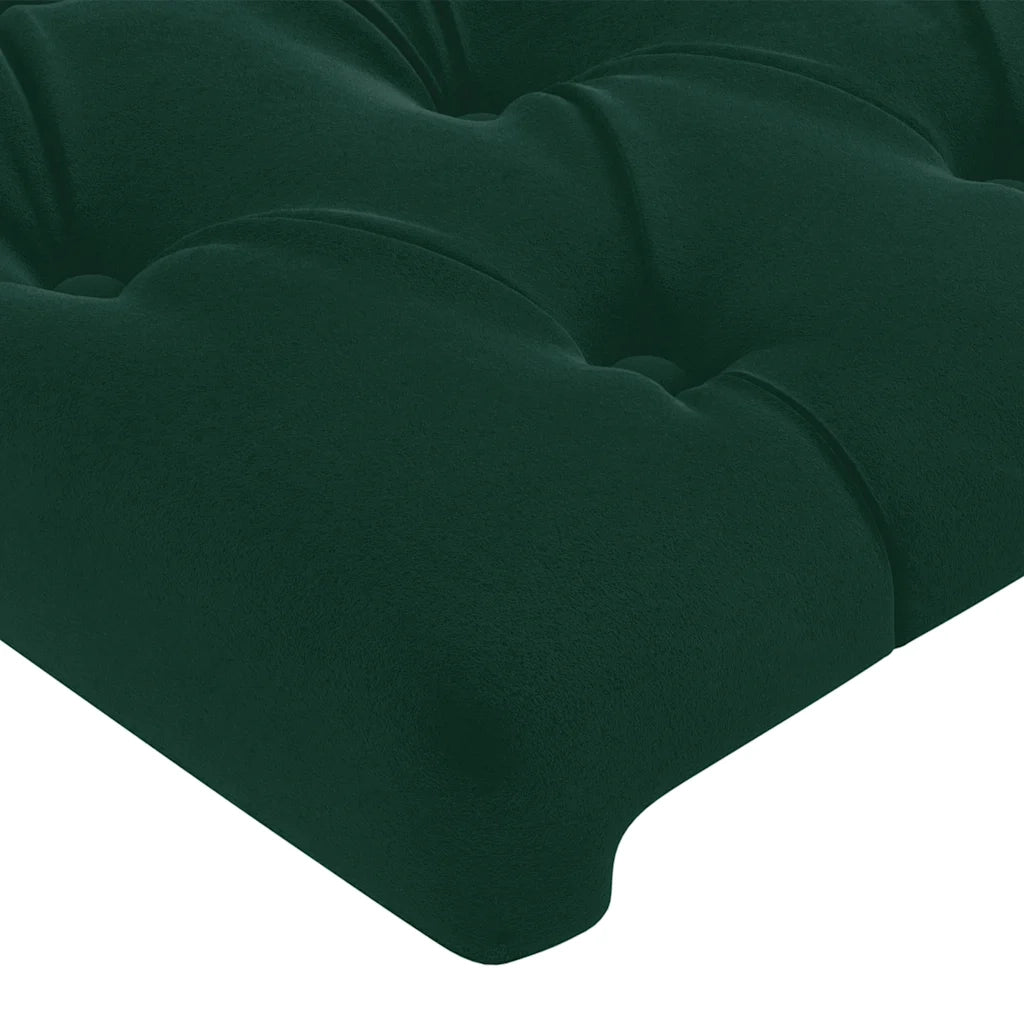 Testiera ad Orecchio-Testata con Orecchie Verde Scuro 103x16x78/88 cm in Velluto 759977