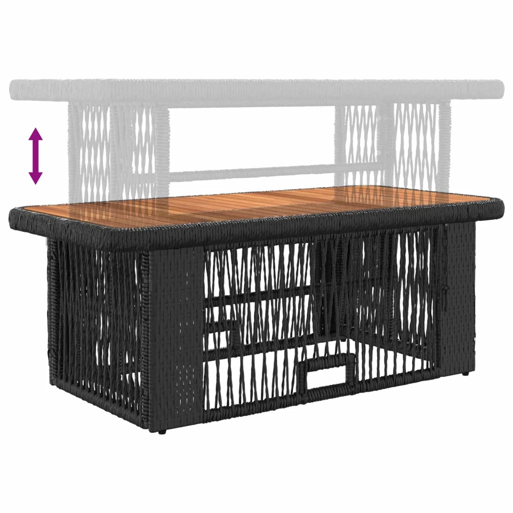 Set da Pranzo per Giardino 4 pz | Set Salotto da Giardino Nero e Crema polyrattan