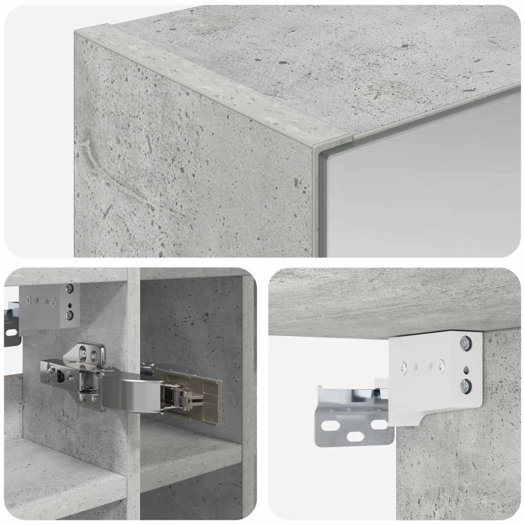 Mobiletto per specchio da bagno Grigio cemento 889074