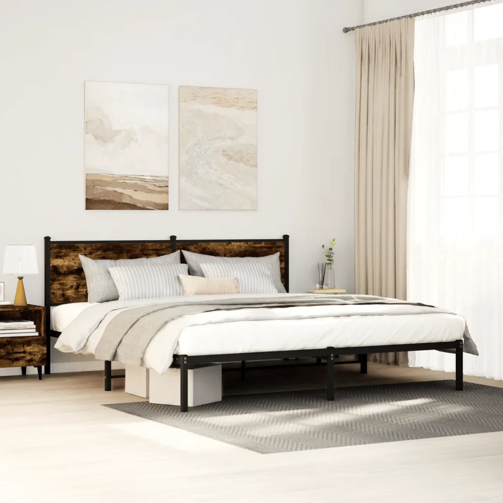 Giroletto senza Materaso in Metallo Rovere Fumo 183x213 cm 4007672