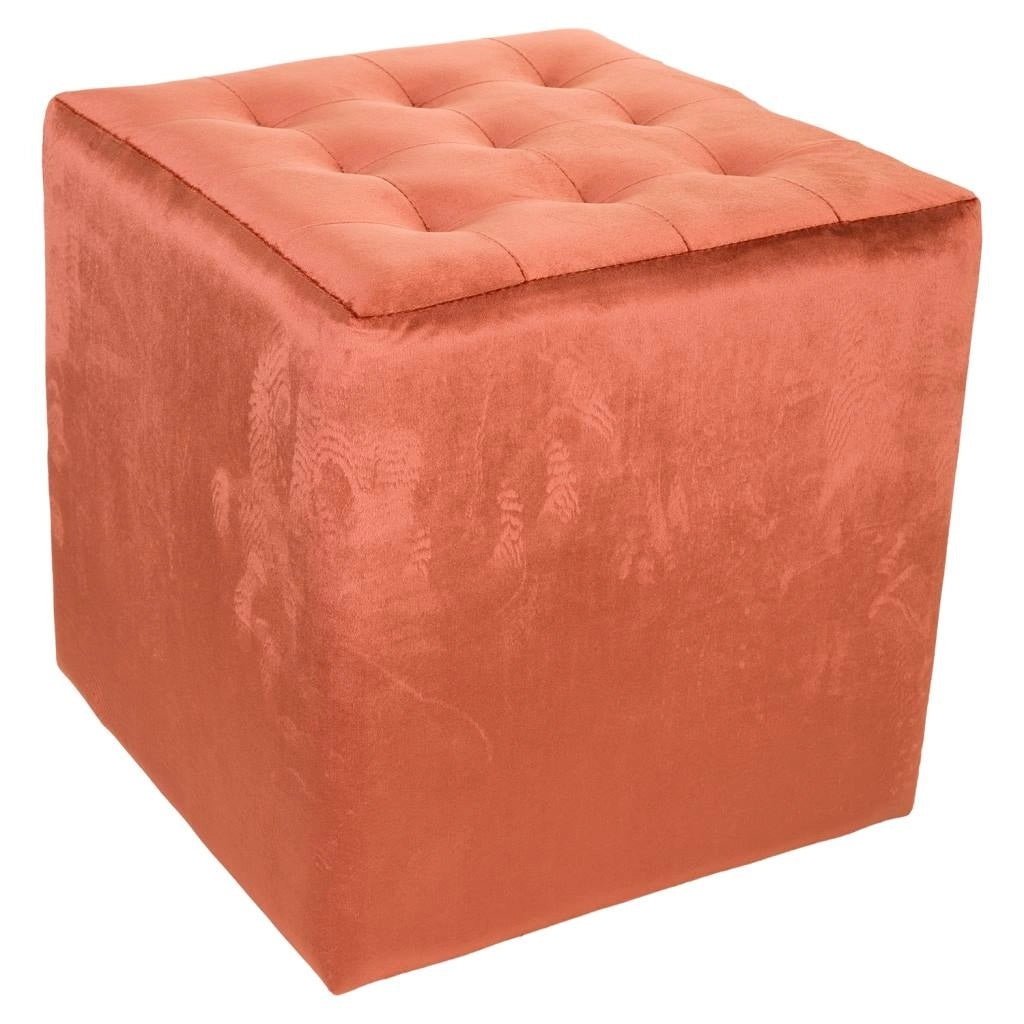 Sgabello imbottito arancione 40x40x38h