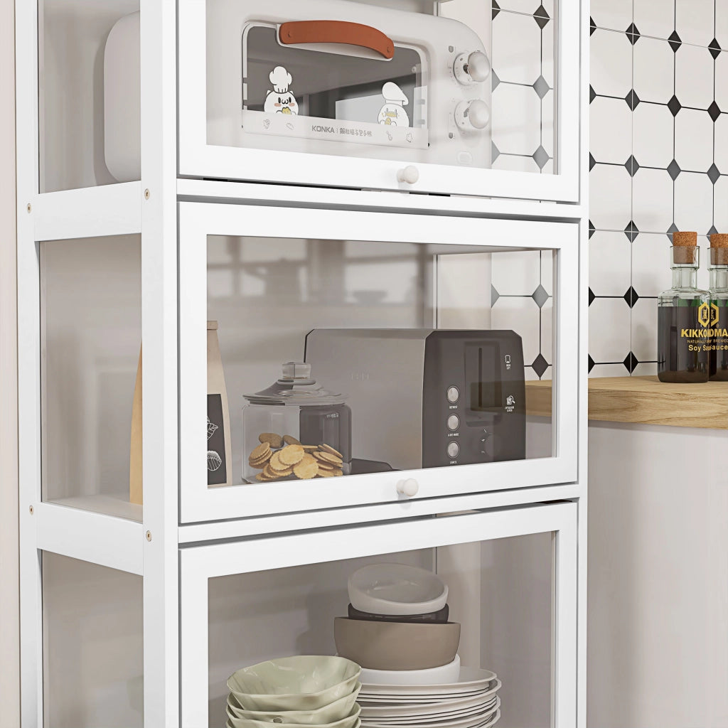 Vetrina Libreria 4 Ripiani con Ante ¨C Xylo ¨C Bianco 59x30x139 cm