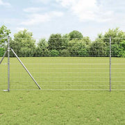 Recinzione con Posto Argento 1,4 x 10 m Acciaio e PVC 3350480