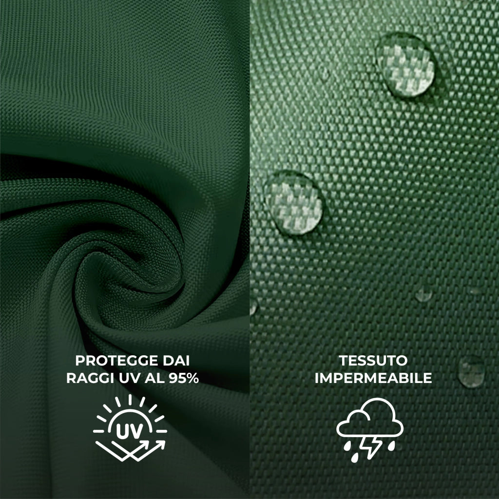 Tenda a Vela Ombreggiante Impermeabile con Anelli Rinforzati Copertura Sole per Giardino Terrazzo Balcone Patio Diverse Forme e Misure Verde - Quadrata3x3 Metri