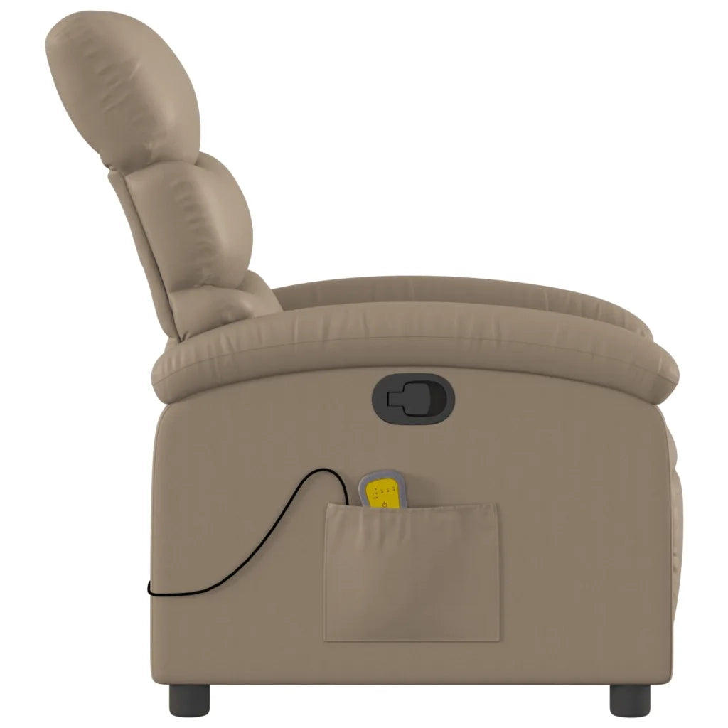 Poltrona Massaggiante | Sedia Relax Reclinabile cappuccino in Similpelle