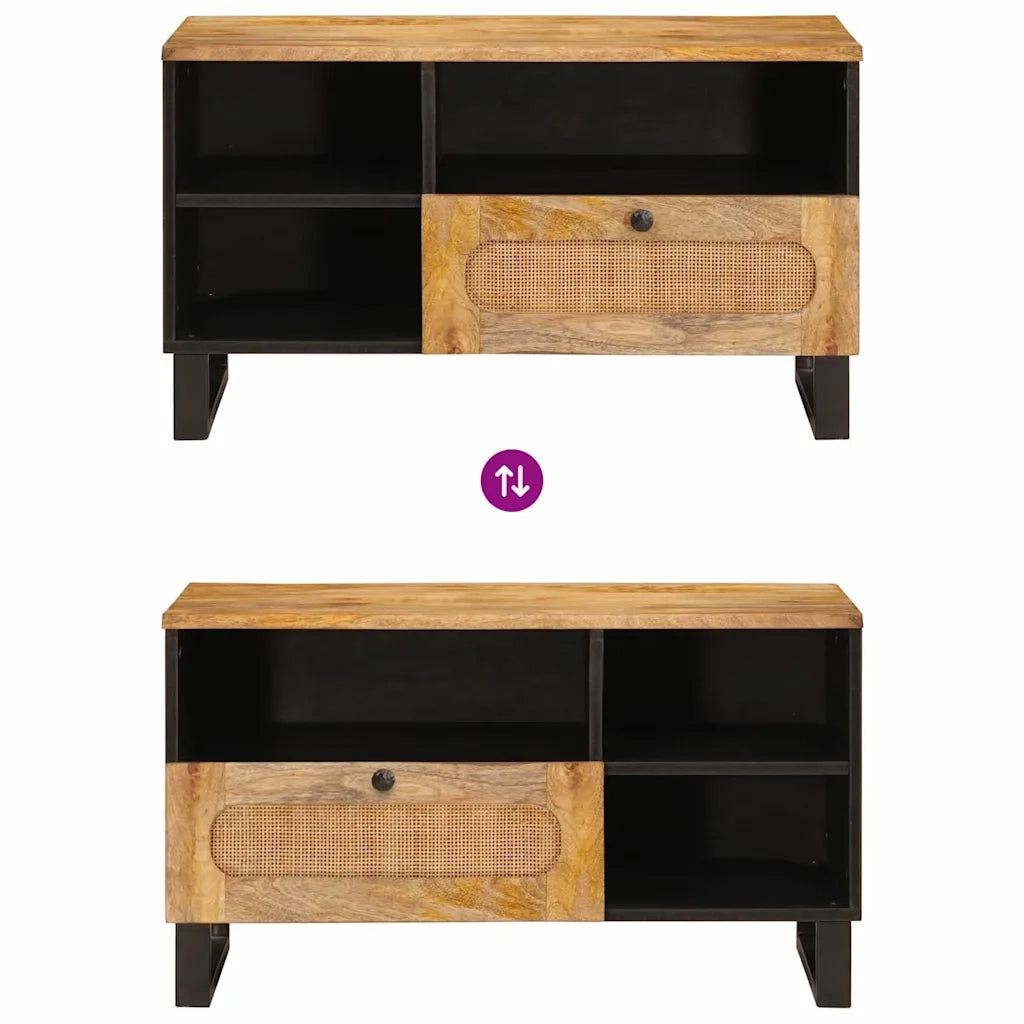 Mobile TV Marrone 80 x 33 x 46 cm Legno di mango massello 4018061