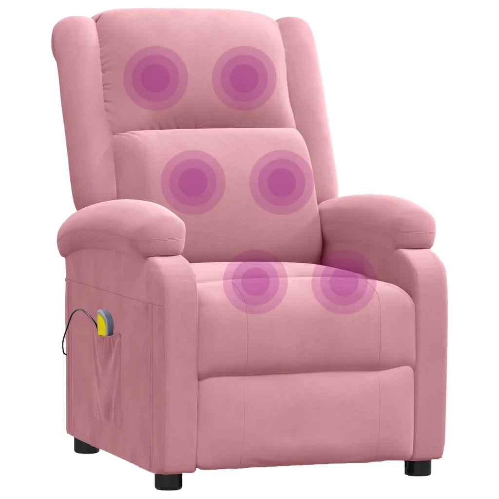 Poltrona Massaggiante Rosa in Velluto 342414