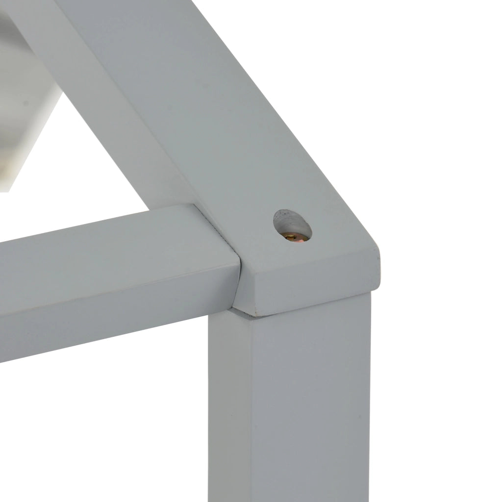 Letto per bambini a casetta 90 × 200 cm con rete a doghe in legno grigio chiaro con recinto di sicurezza