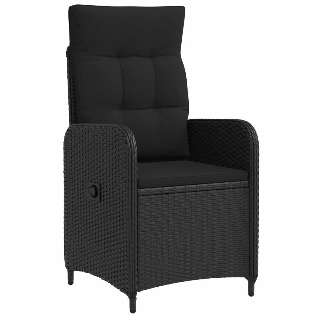 Set da pranzo per esterni 5 pz Nero polyrattan 3422293