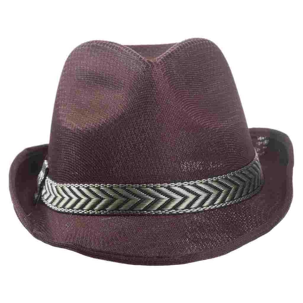 Cappello fedora marrone con nastro 58