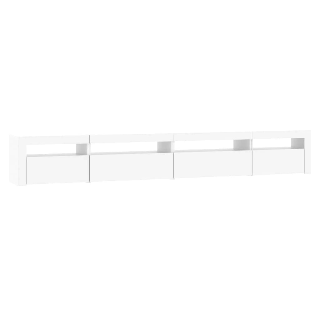 Mobile TV multimediale scaffale TV credenza mobile TV sala da pranzo soggiorno camera da letto con luci LED 270 x 35 x 40 cm bianco 02_0026578