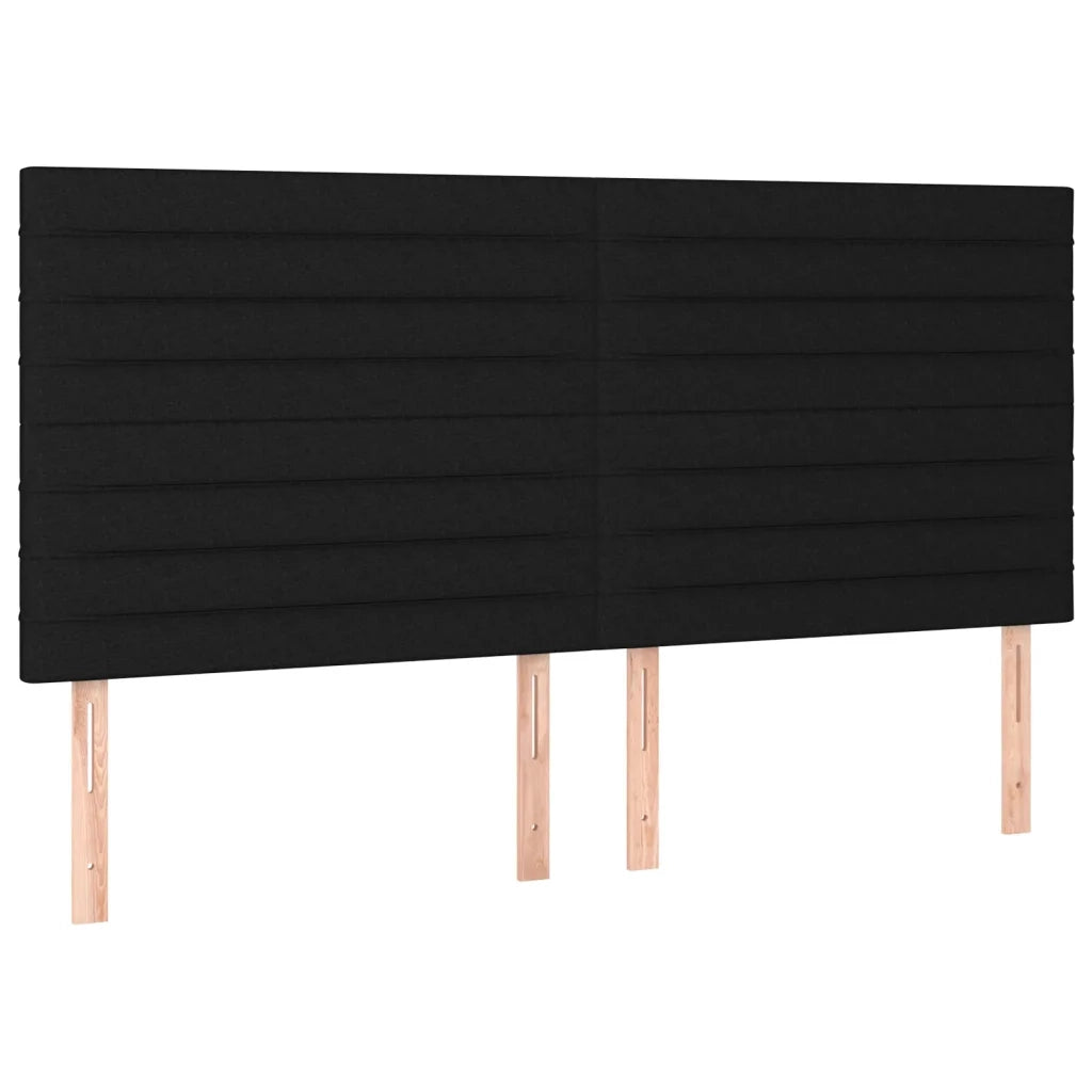Testiera | Testata Nera 160x5x118/128 cm Tessuto