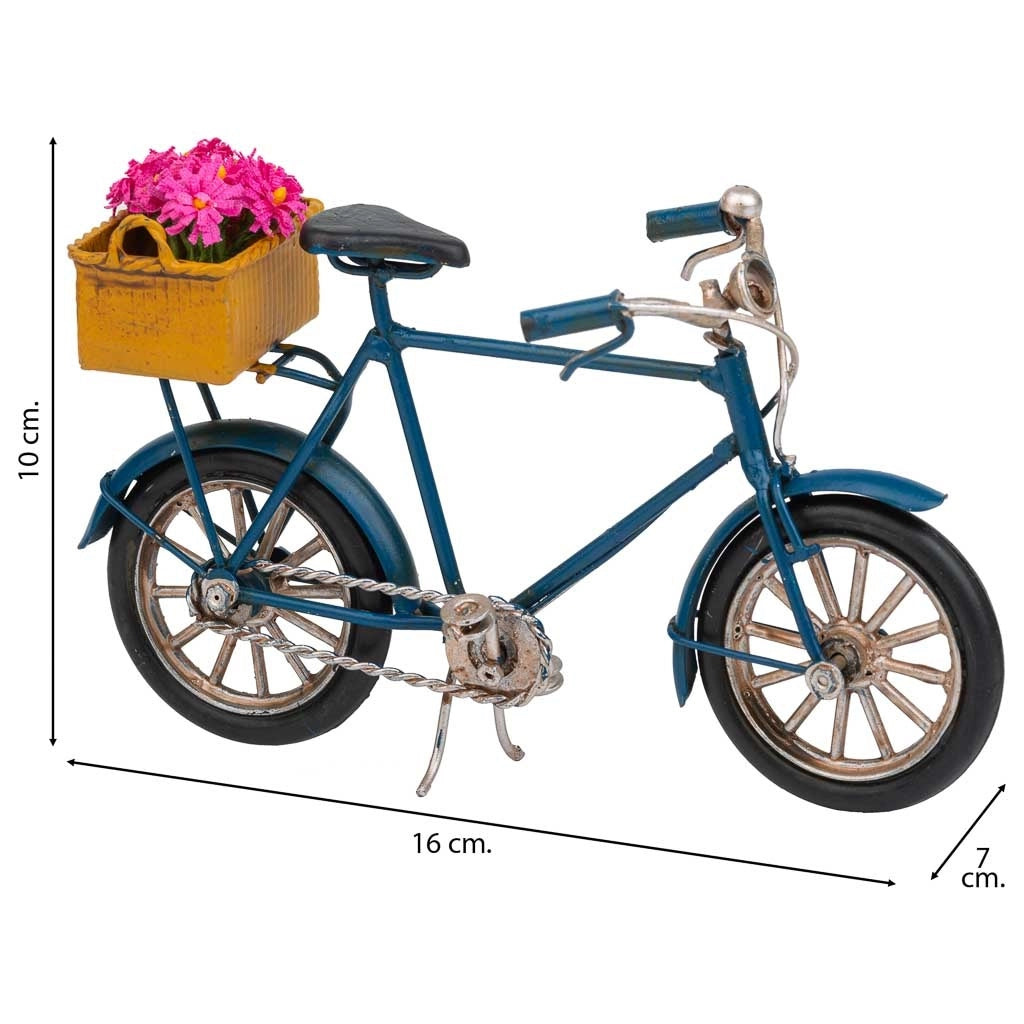 Bicicletta in metallo blu 16x7x10h