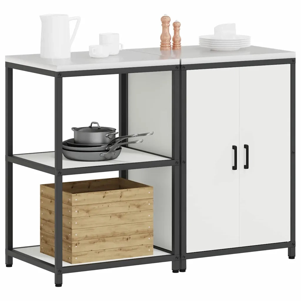 Set di Stoccaggio per Cucina con lo scaffale 2 pcs Bianco 3392688