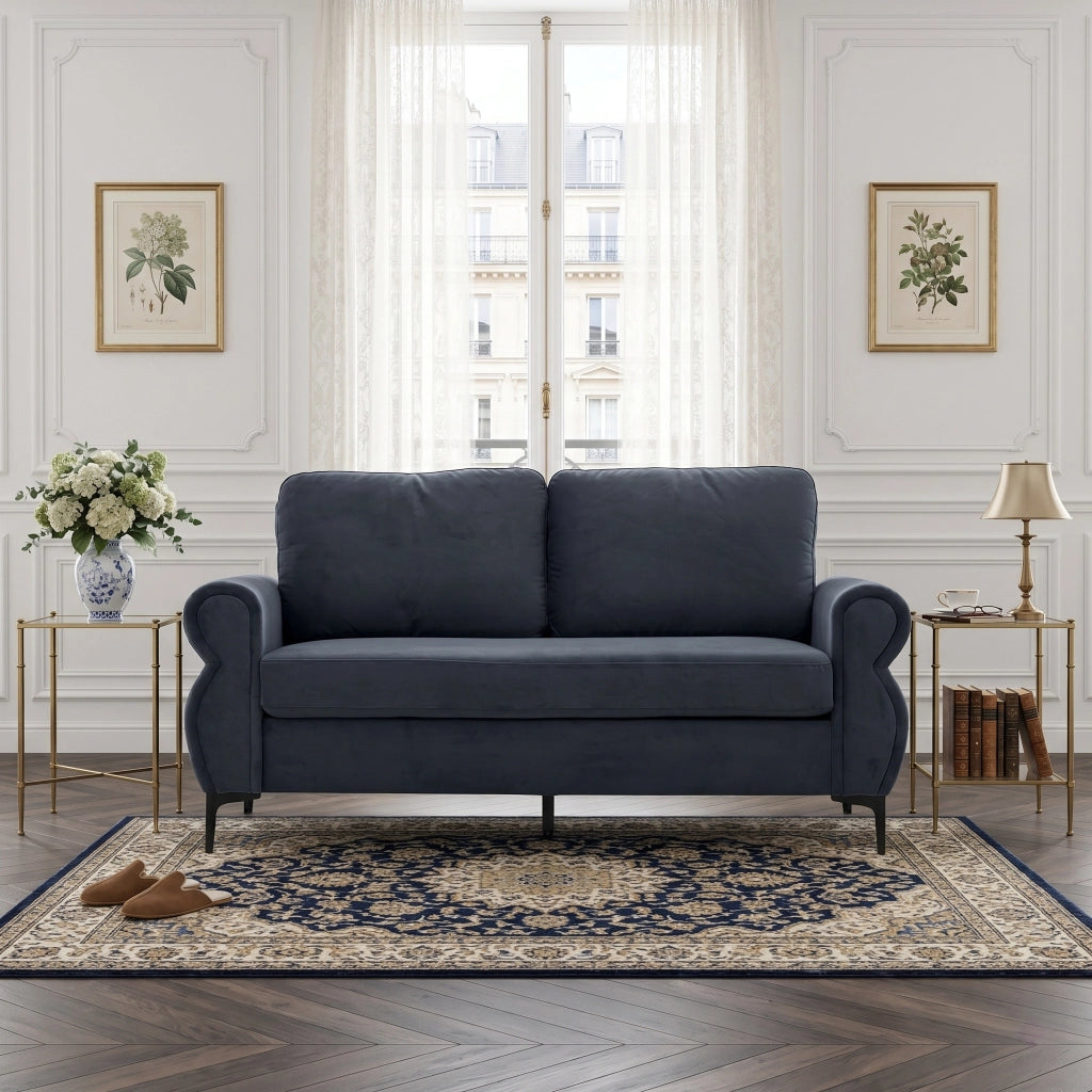 Divano compatto 173;5 cm grigio scuro con molle insacchettate e piedini