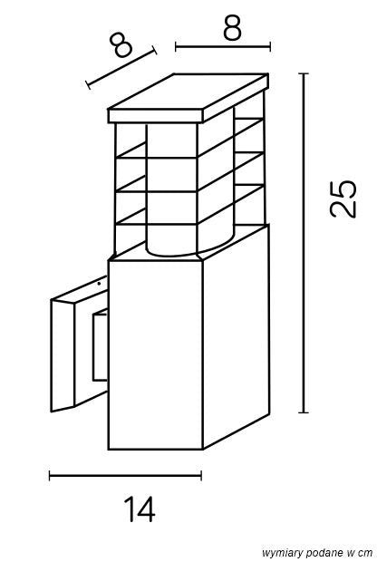 Applique esterno alluminio E27 nero IP54 SU-MA RADO