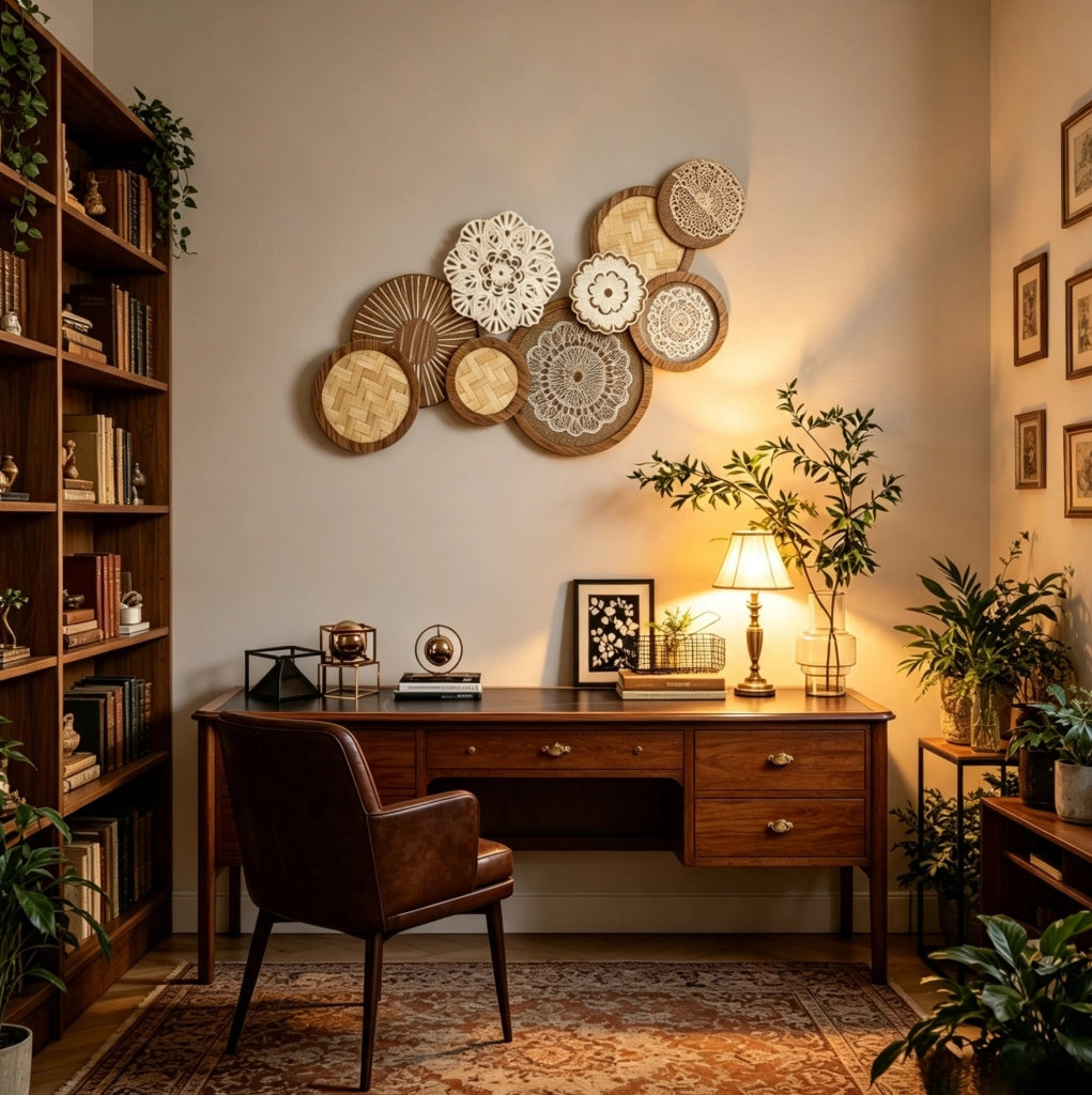 Decorazione murale 83,8 x 4,4 x 44,5 cm in MDF e legno naturale, preassemblata –
