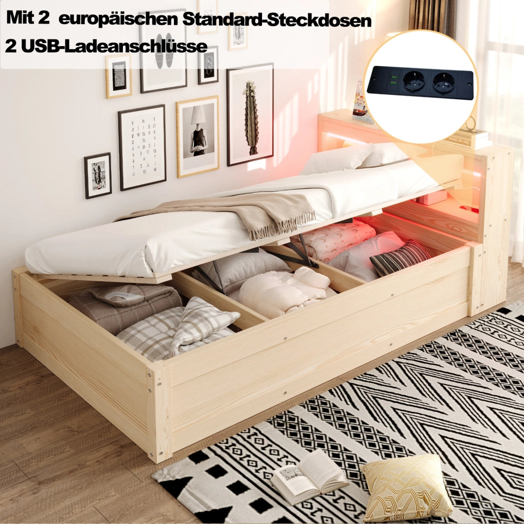 letto multifunzione mdf legno 90 x 200 cm