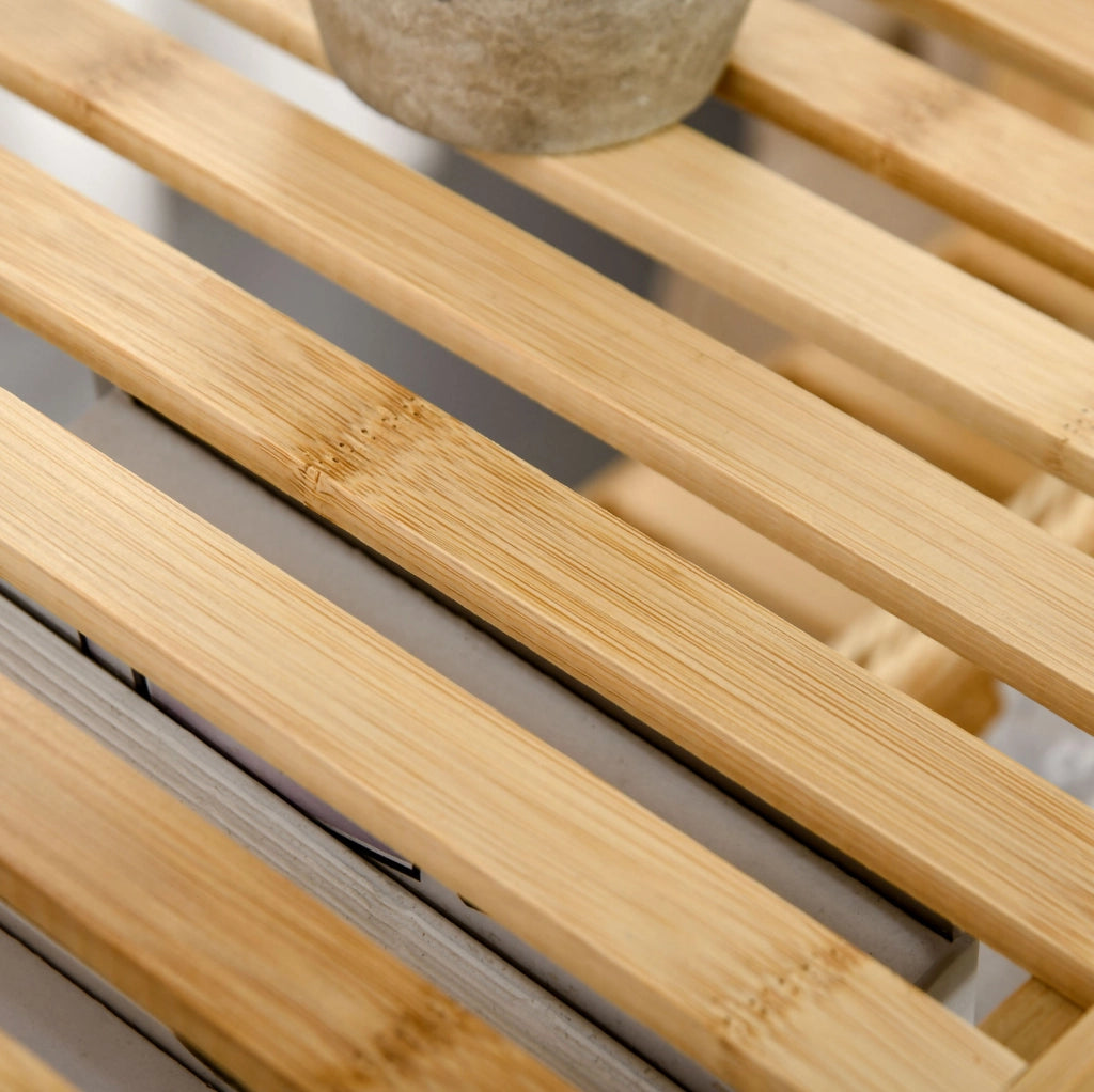 Scaffale in bambù a 4 ripiani 62x33x112 cm naturale