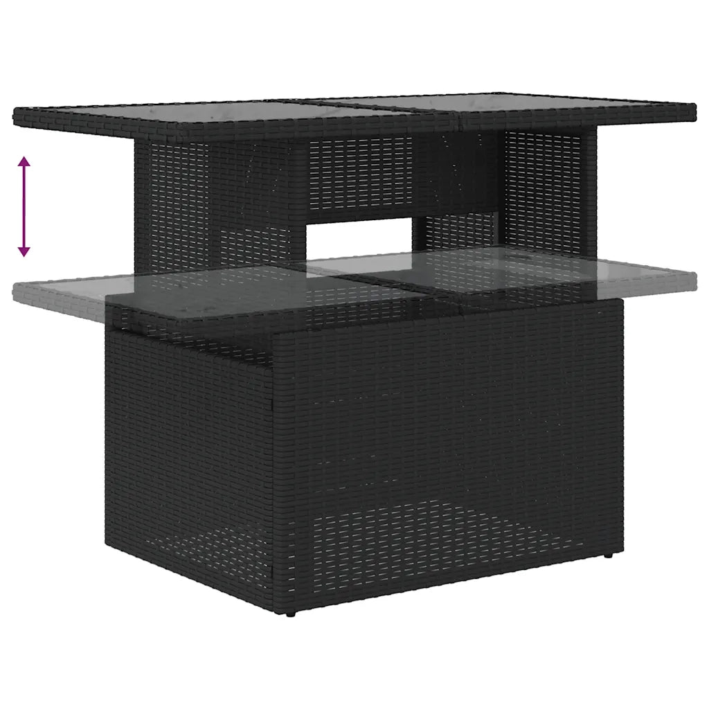 Set Divani da Giardino 11 pz con Cuscini in Polyrattan Nero
