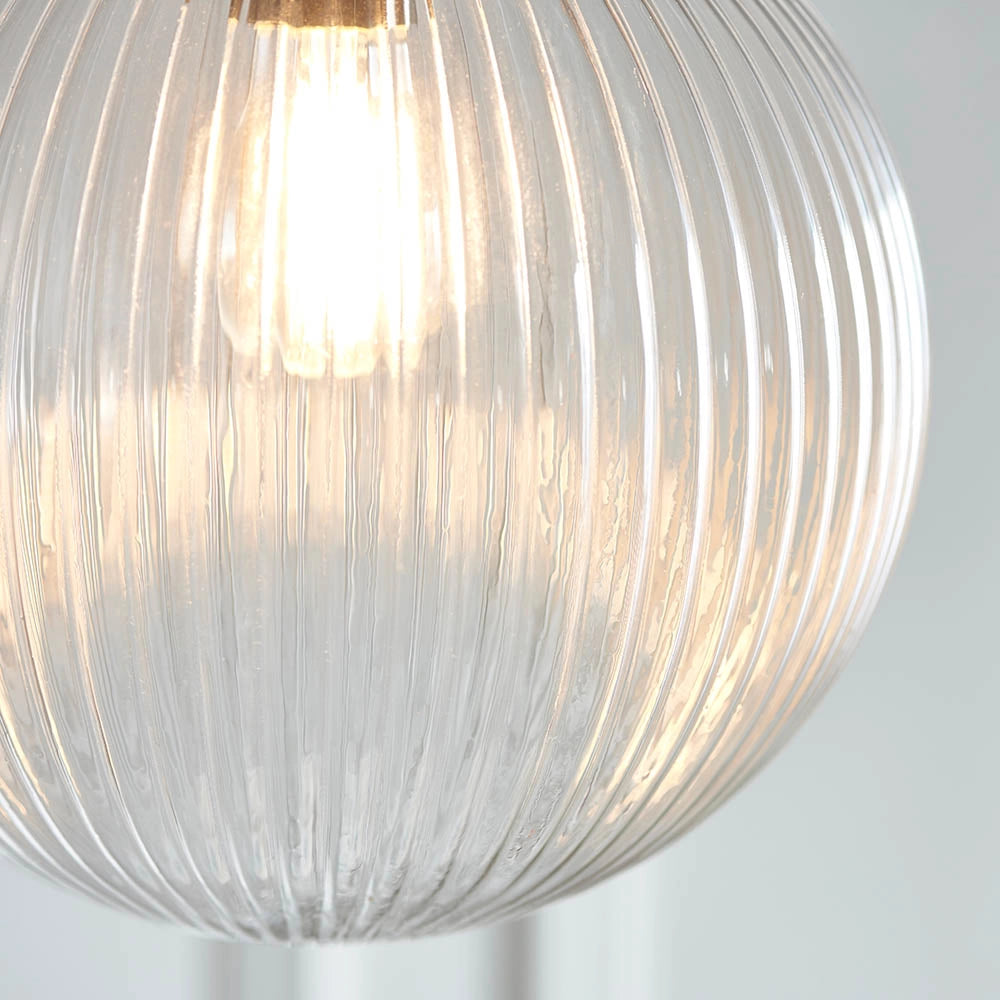 Lampada a sospensione vintage ottone globo Ø25 E27