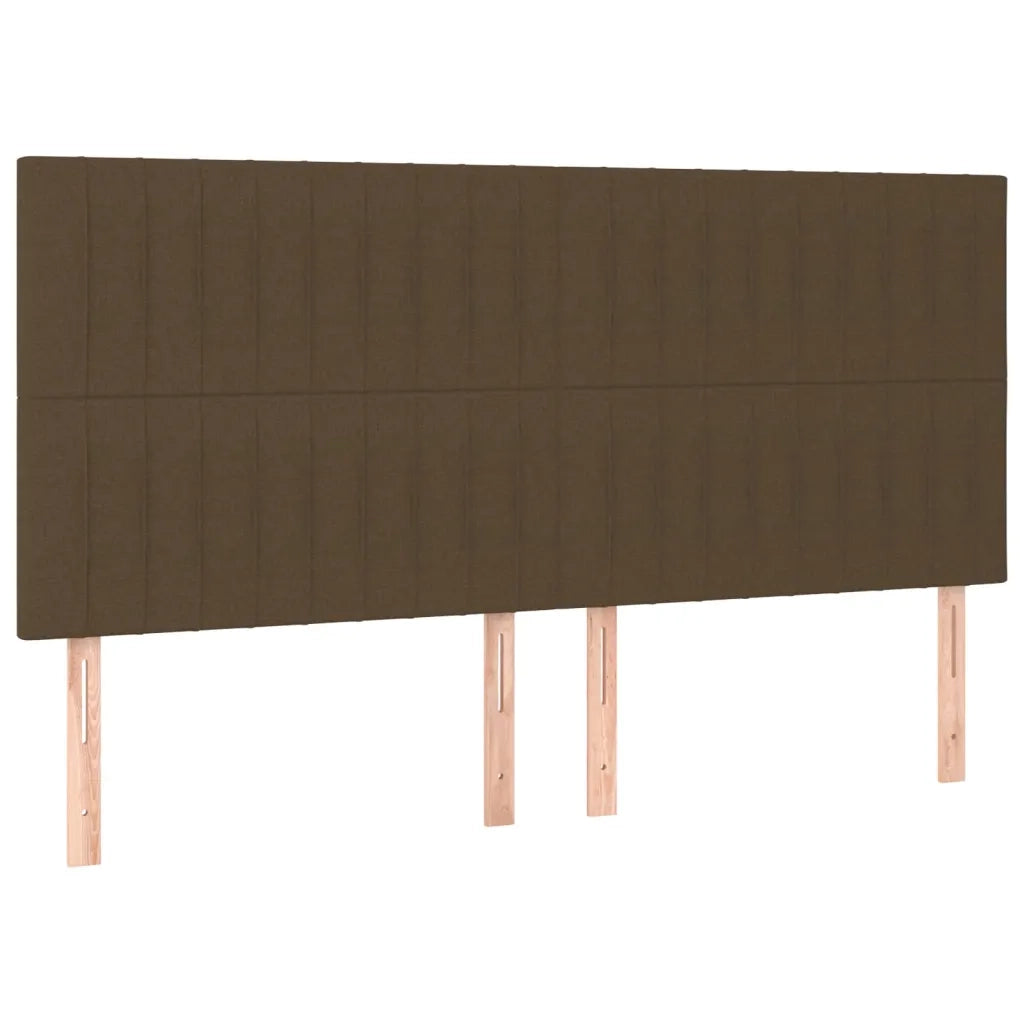Letto a Molle Materasso e LED Marrone Scuro 160x200 cm Tessuto