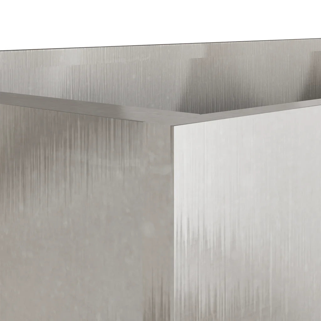 Fioriera | Cassetta per fiori | Vaso Argento 62x40x39 cm in Acciaio Inox