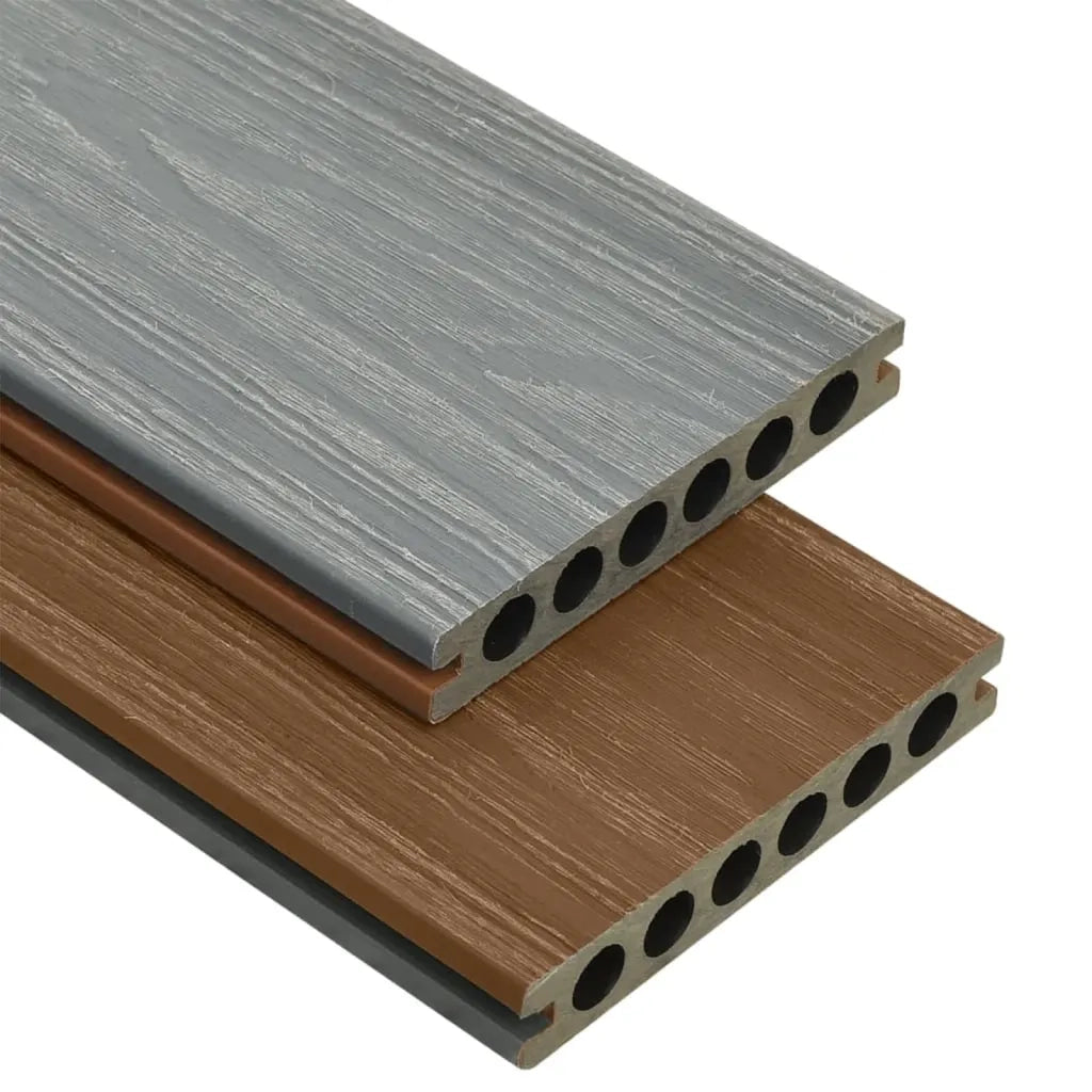 Listoni Decking WPC con Accessori Marroni e Grigi 40 m² 2,2 m 3070469