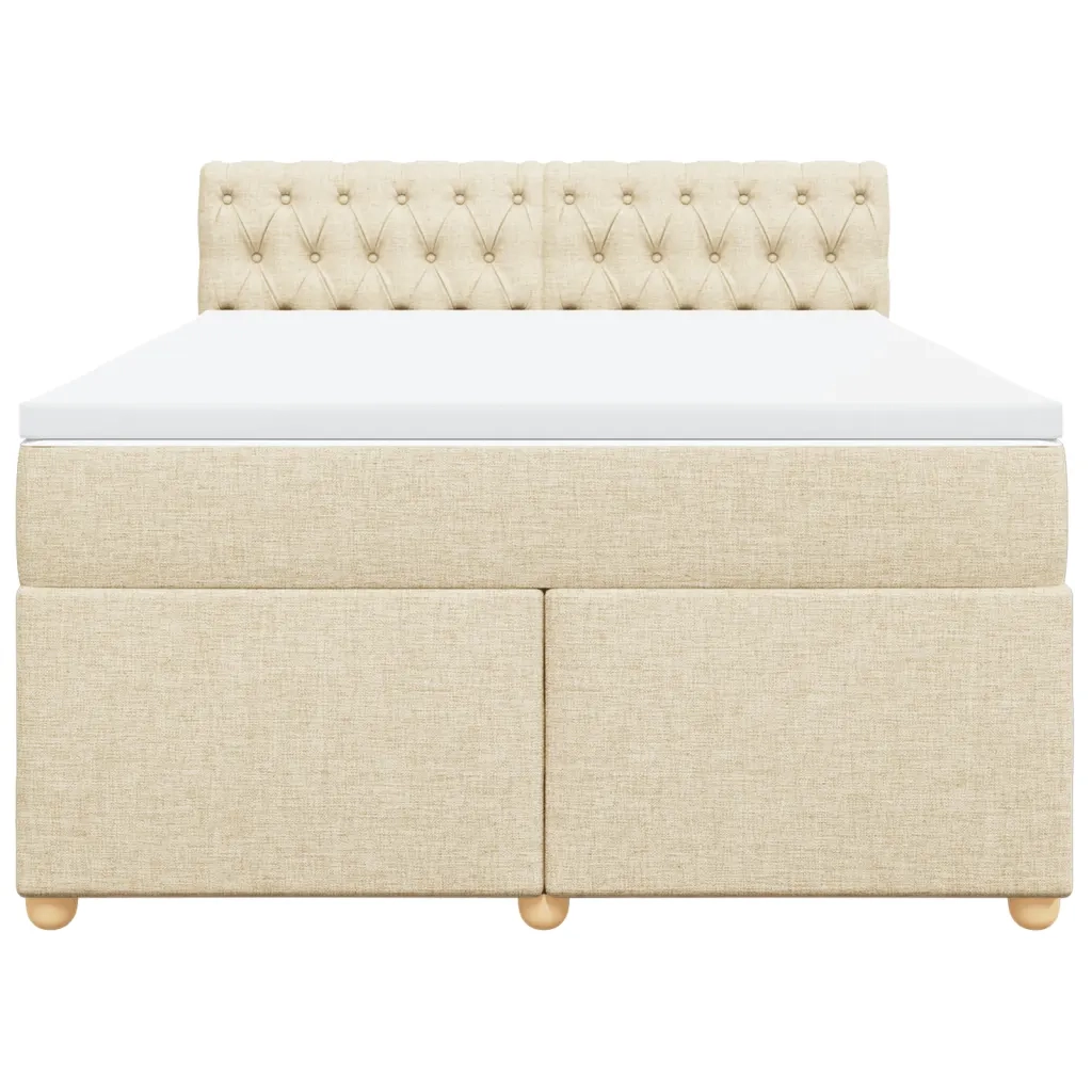 Giroletto a Molle con Materasso Crema 160x200 cm in Tessuto 3286743