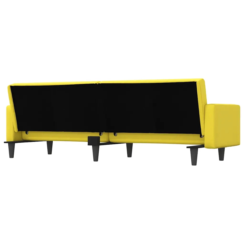 Divano letto | Sof¨¤ letto | Letto singolo con Cuscini Giallo Chiaro in Tessuto