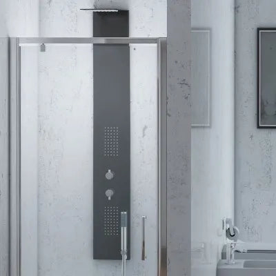 Porta doccia nicchia 90 cm a battente con vetro in cristallo trasparente Ted