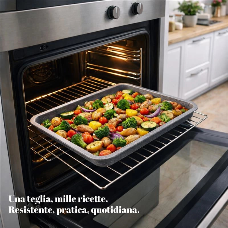 MA MAISON SET 2 TEGLIE RETTANGOLARE BASSA PER PIZZA 40 X 33 X H4 CM