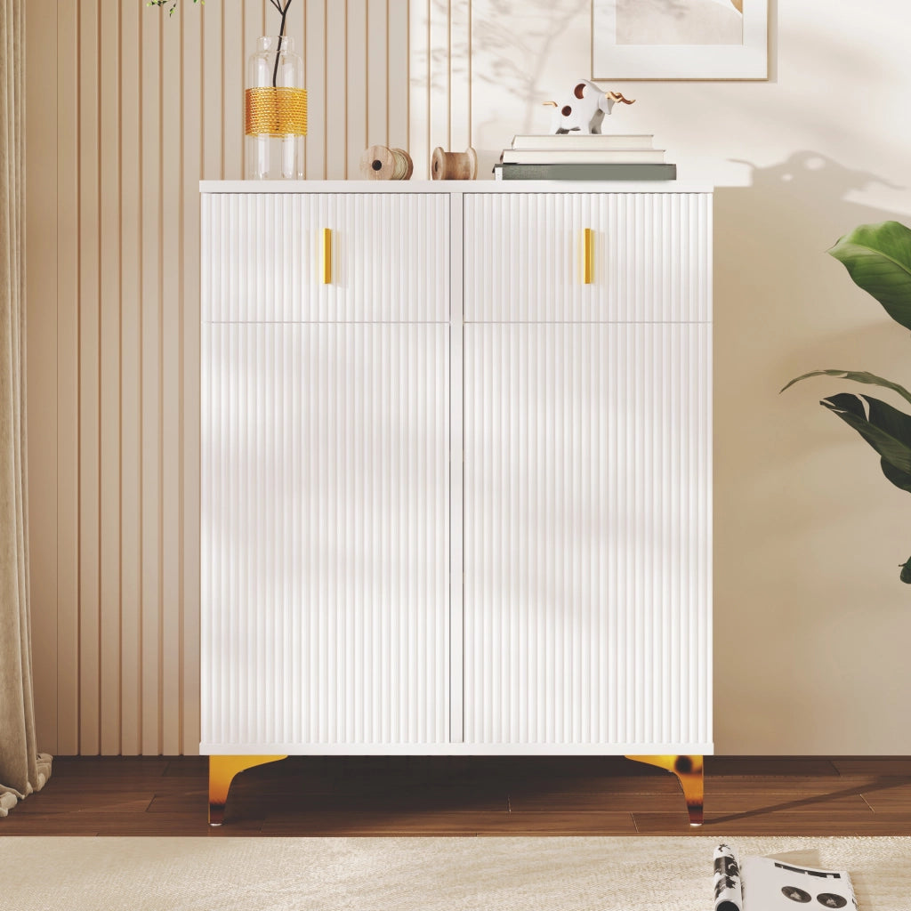 SIDEBORAD Armadio con 2 cassetti e 2 ante 83x35x101 cm Bianco