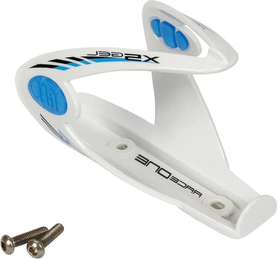 Sicuro manubrio contenitore bottiglie bicicletta da corsa MTB - condizioni più estreme - quasi indeformabile - super leggero - bianco-blu (lucido)