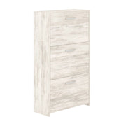 Scarpiera in Kit Bianco Venato 58 x 25 x h 105 cm a 3 Ante a Doppia Profondità