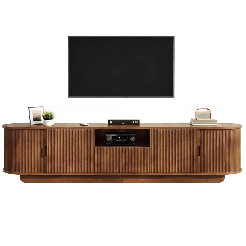 Mobile TV- onde 3D- ante scorrevoli- cassetto- vano aperto- 200x40x50 cm